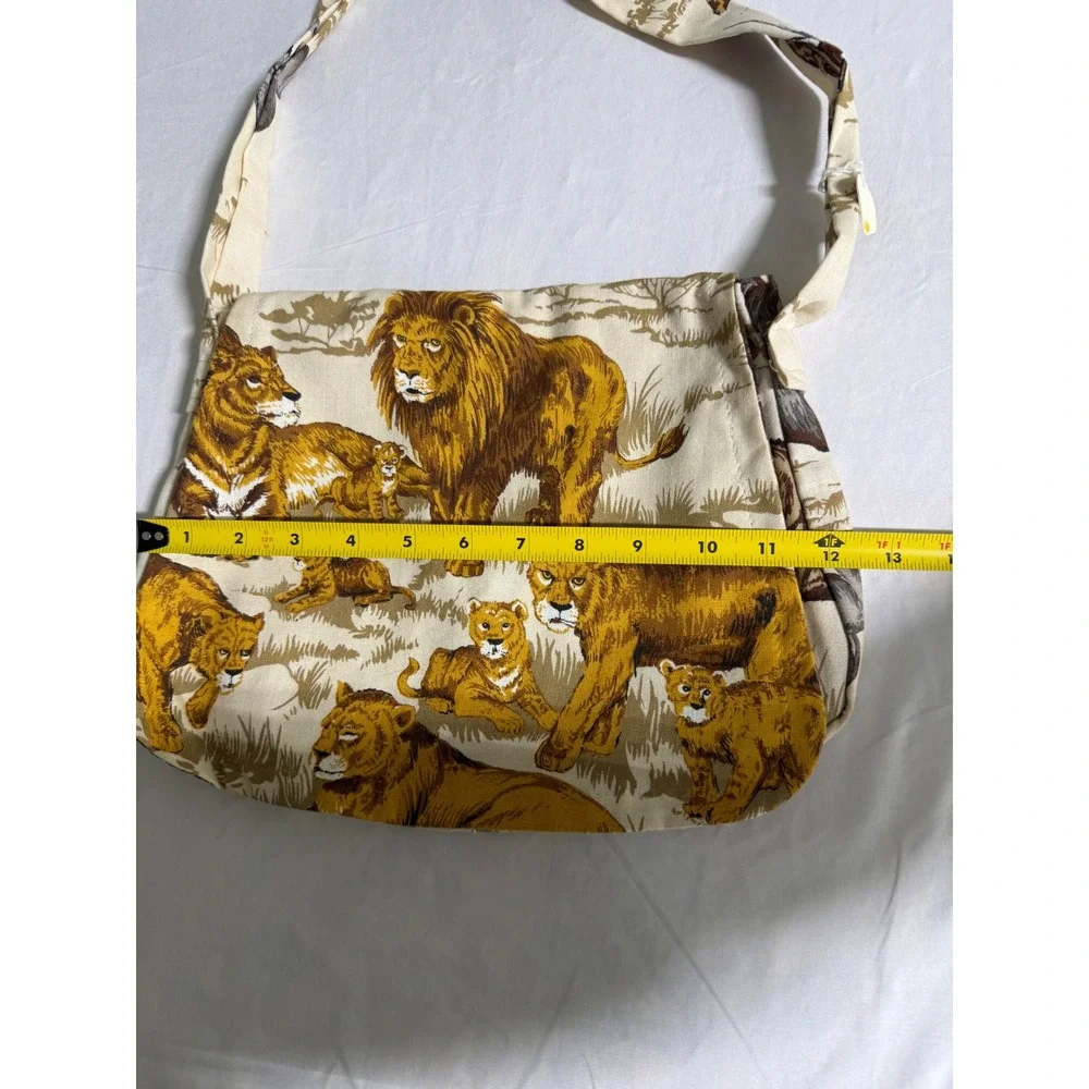 Vintage Coba Columbia Bag & Belt Co Safari Animal Print Canvas Crossbody Bag NWT